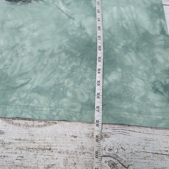 Vintage 1999 The Mountain Hummingbird Flower Green Tie Dye Shirt Size Medium - Picture 5 of 6